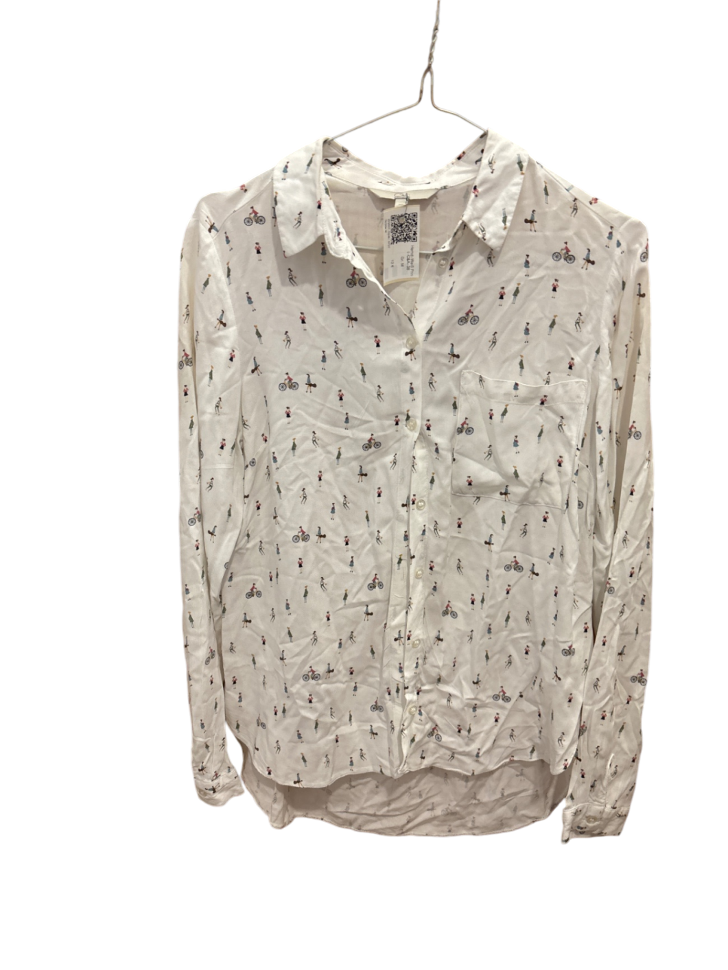 C&A Bluse Weiß Print 38