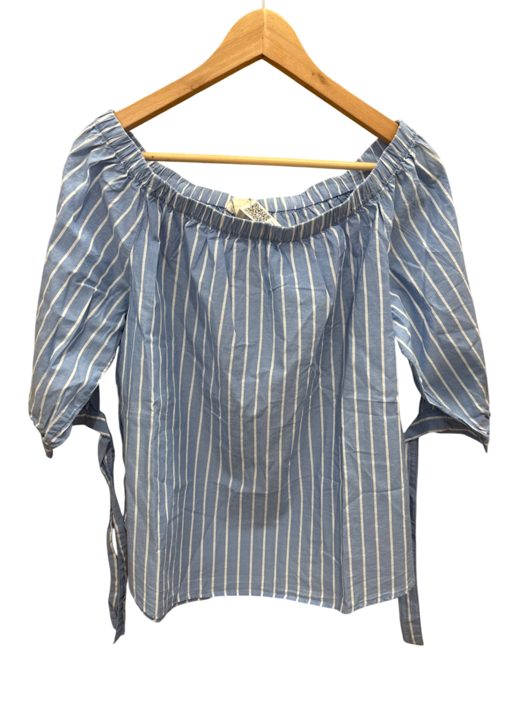 H&M Offshoulder Bluse M Blau und Weiß