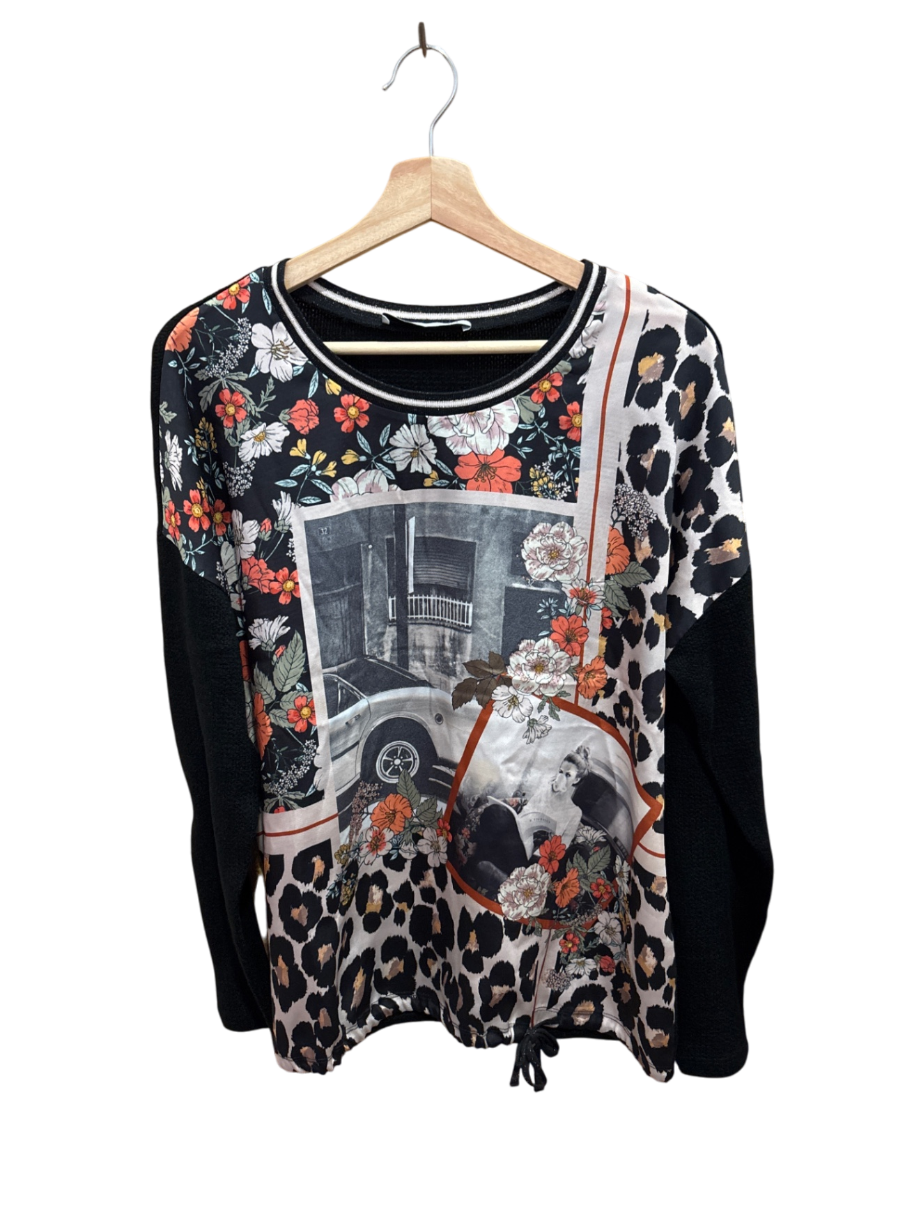 OUI Shirt M Bunt mit Schwarz, Weiß, Orange, Rot, Gold