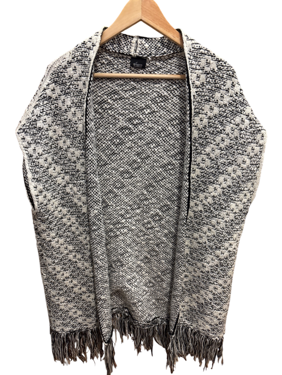 Strickweste Beige Schwarz Onesize