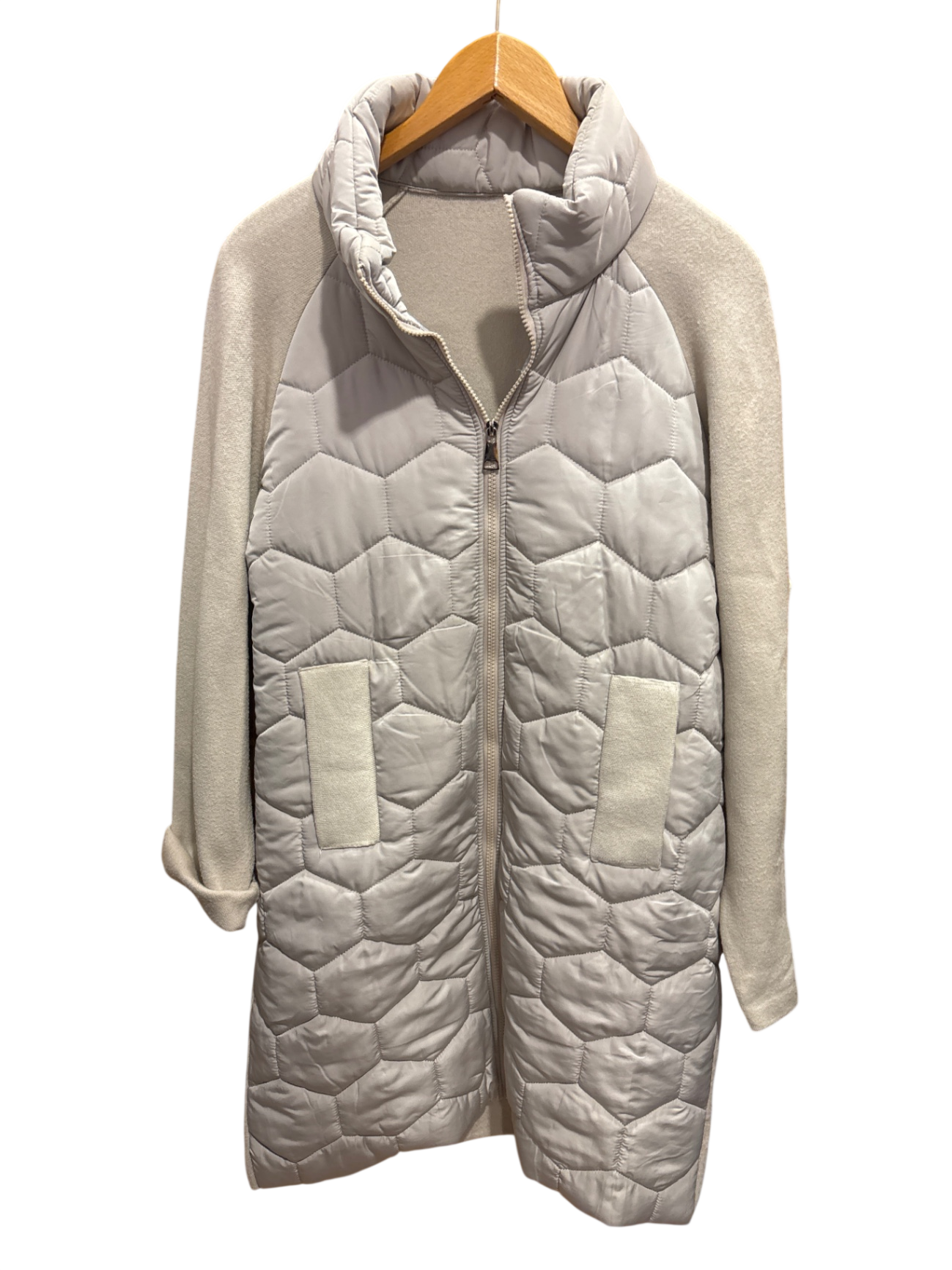 Jacke S/M Beige Materialmix
