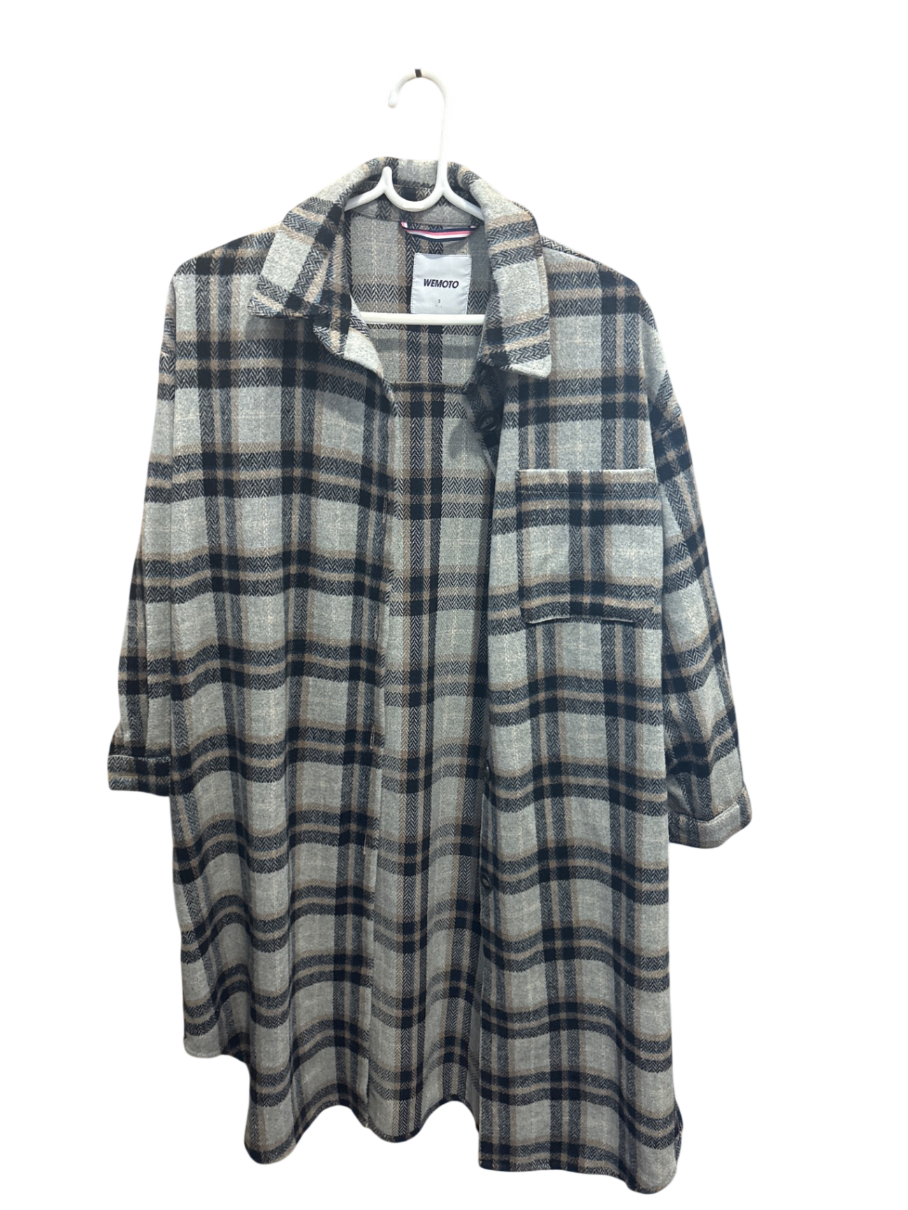 WEMOTO Mantel S Beige, Schwarz, Grau