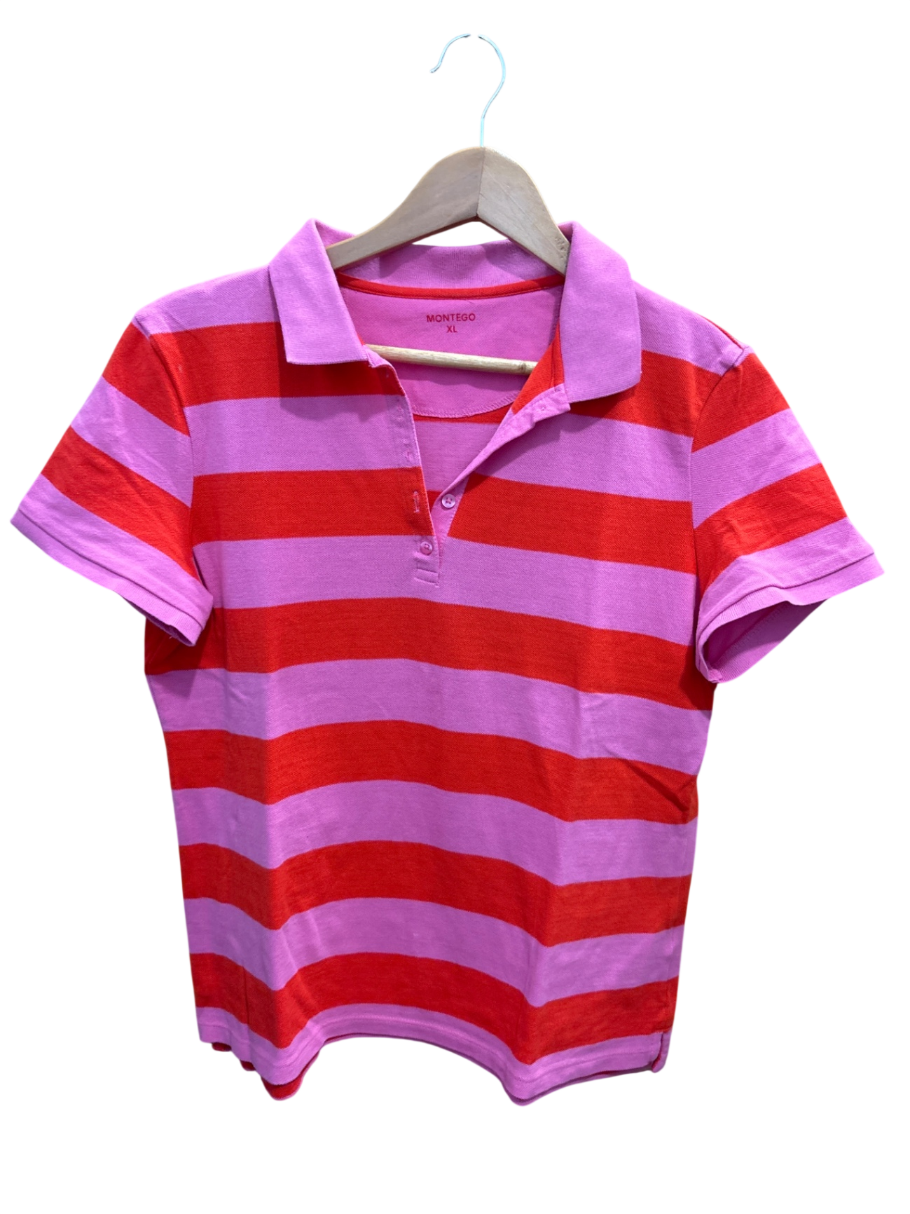 Shirt L Pink und Rot Streifen