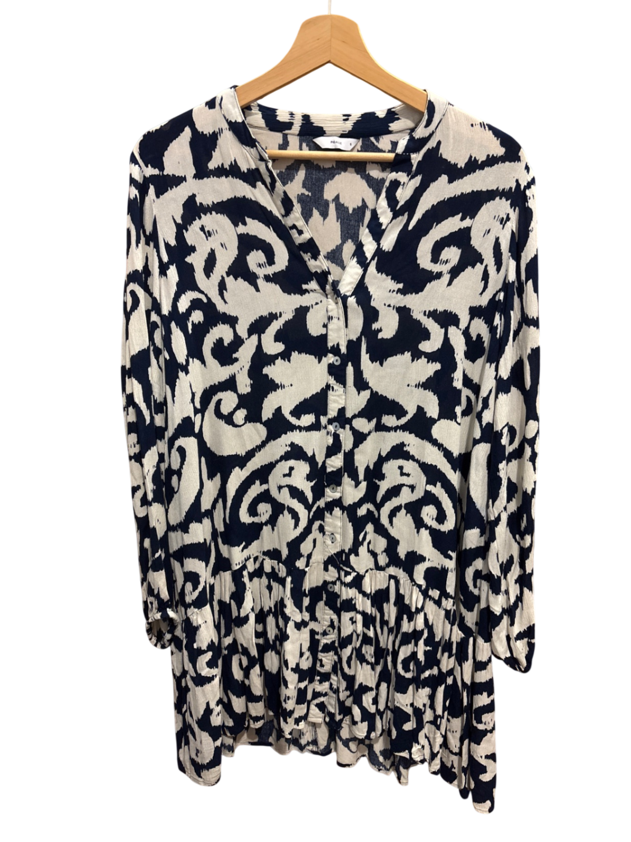 Pigalle Kleid S M Beige und Schwarz Muster