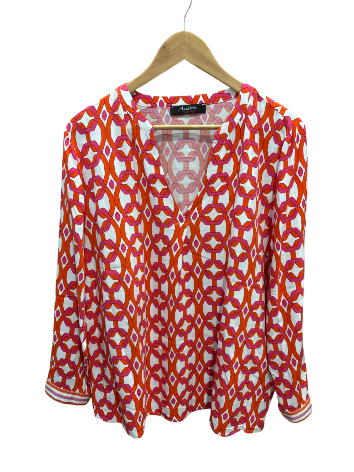 Bluse L Weiß, Pink, Rot, Orange