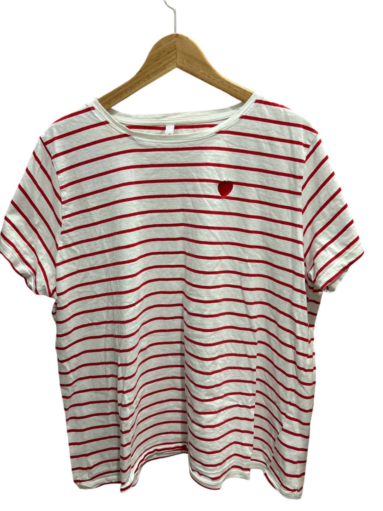Shirt Weiss mit roten Streifen XL - Unbekannt