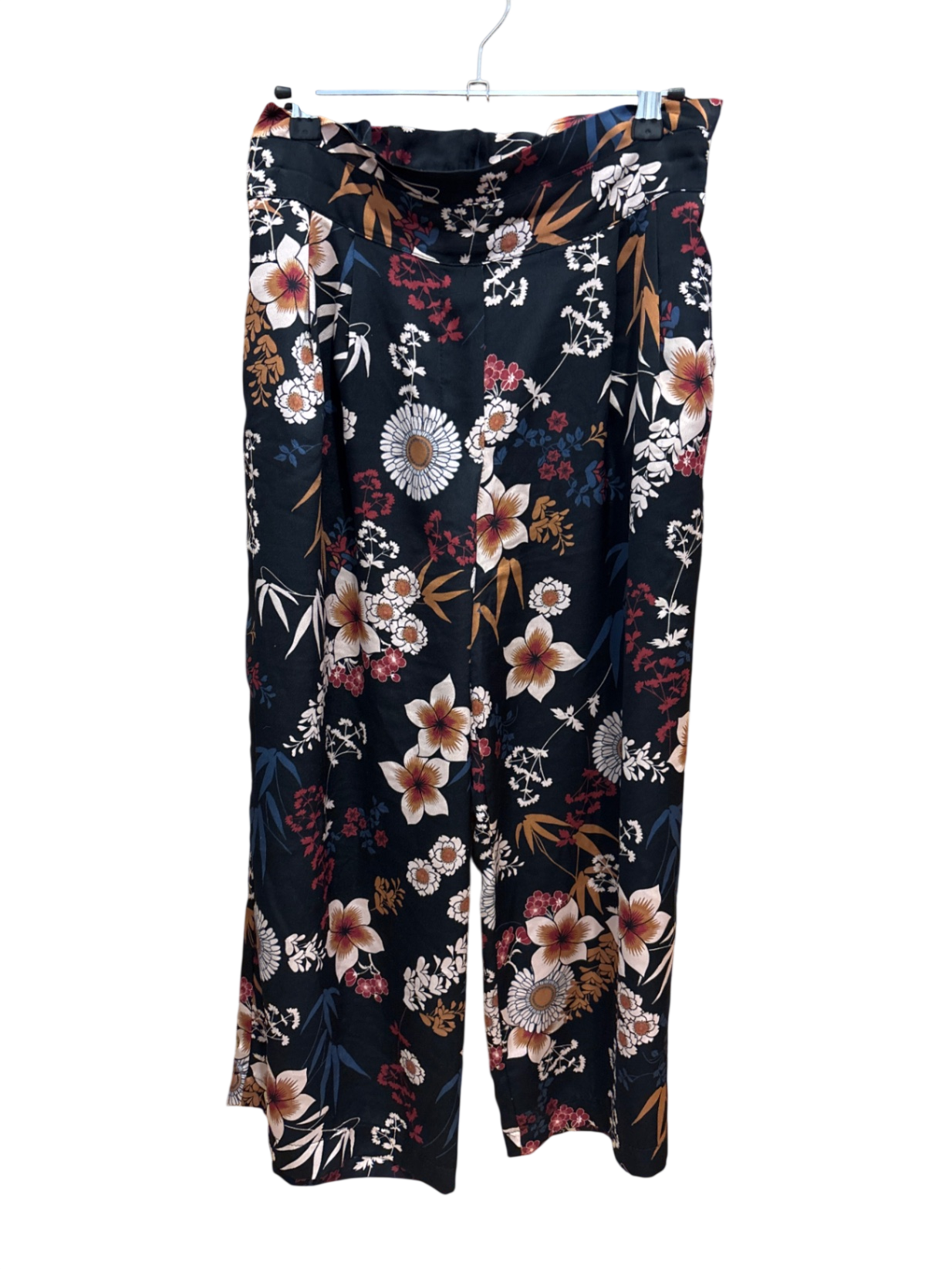 Hose Dunkelblau mit buntem Blumenmuster M - Unbekannt