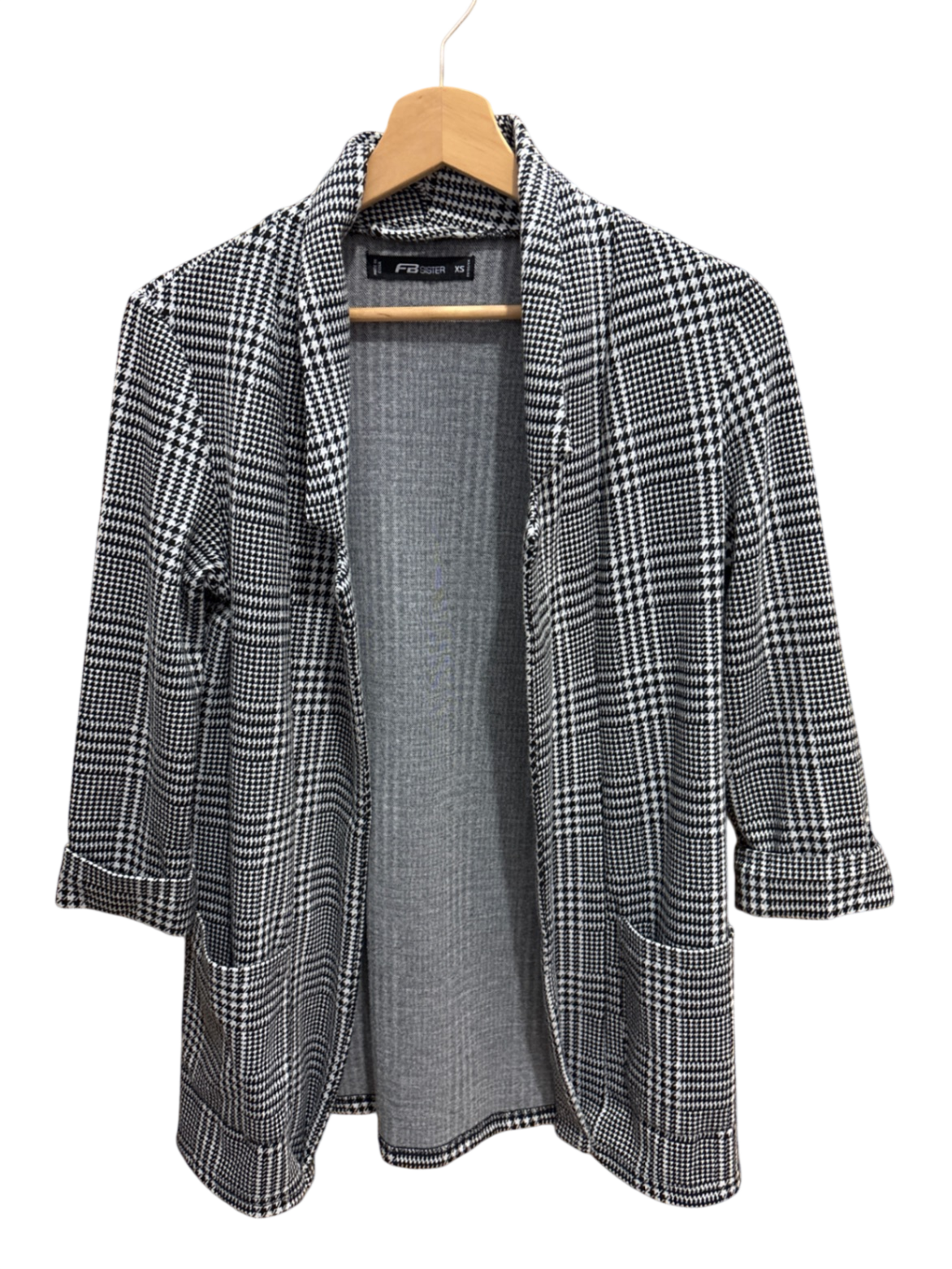 Blazer Schwarz-Weiß Karo Muster S - Unbekannt