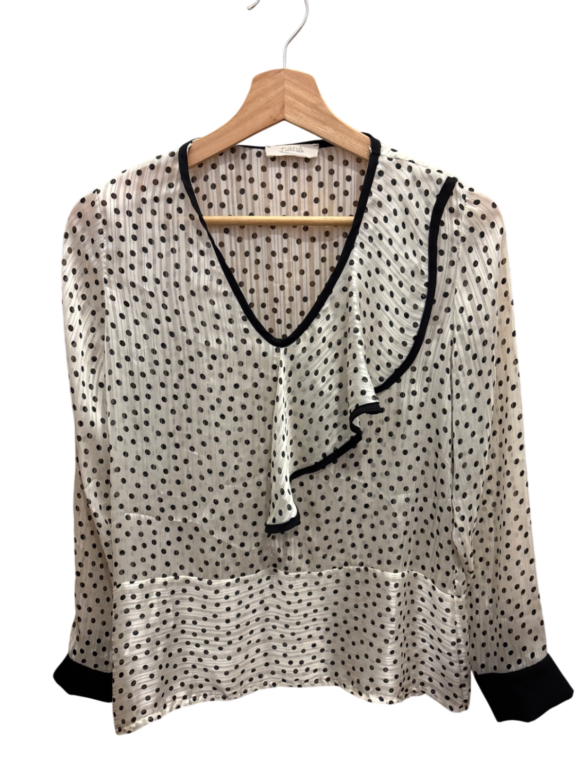 Bluse Weiß mit schwarzen Punkten S - Unbekannt