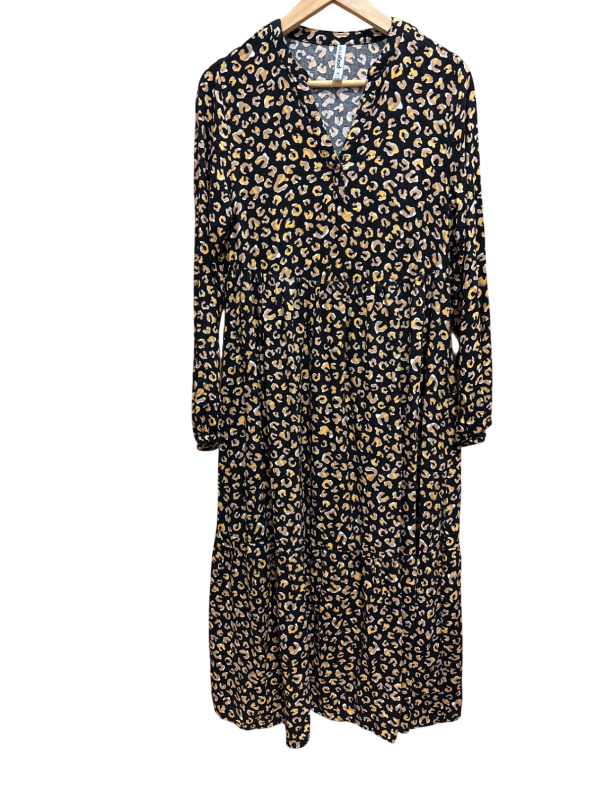 Kleid Schwarz Muster Animal S - Unbekannt