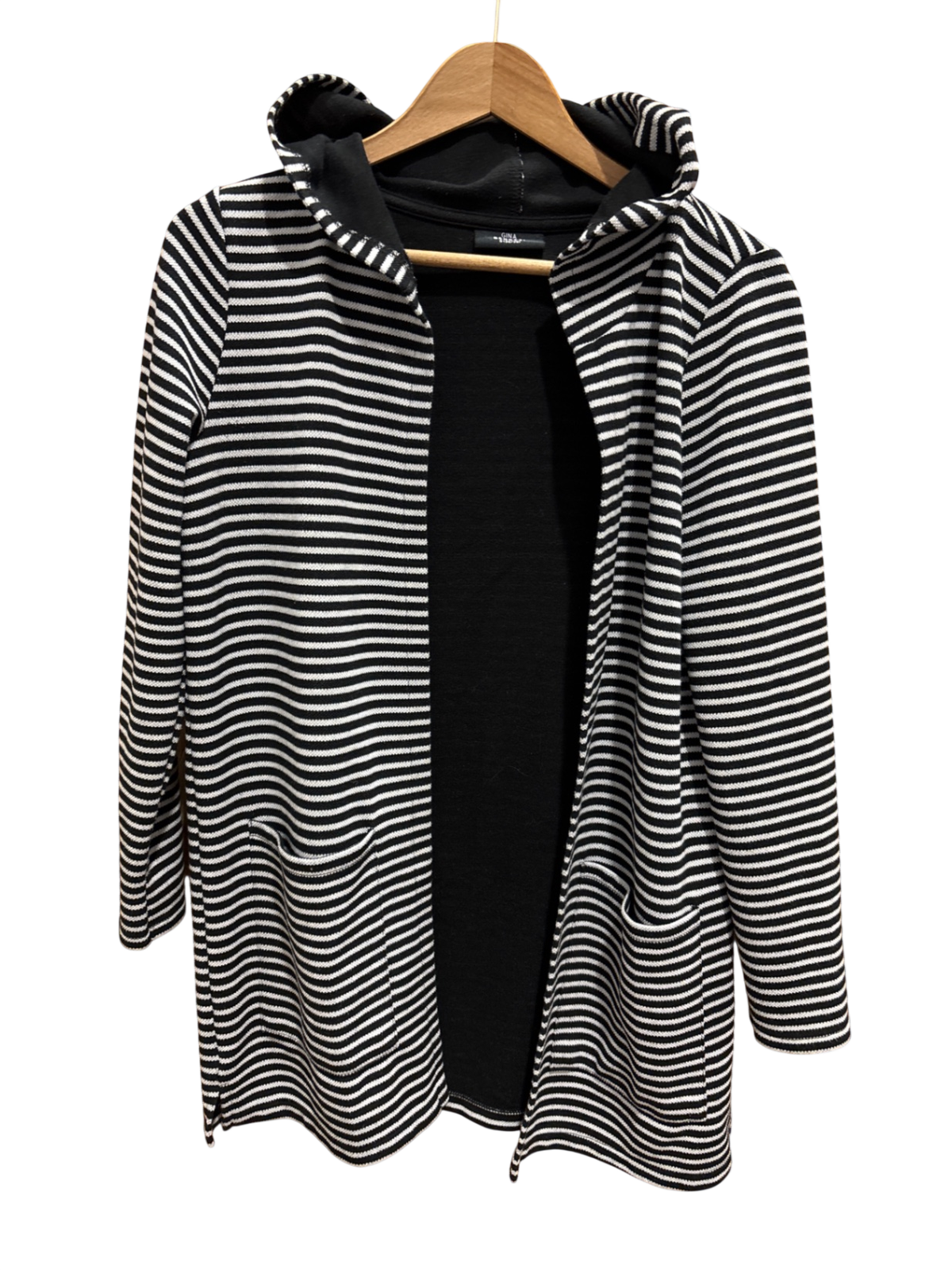 Strickjacke Schwarz und Weiß Streifen S/M - Unbekannt