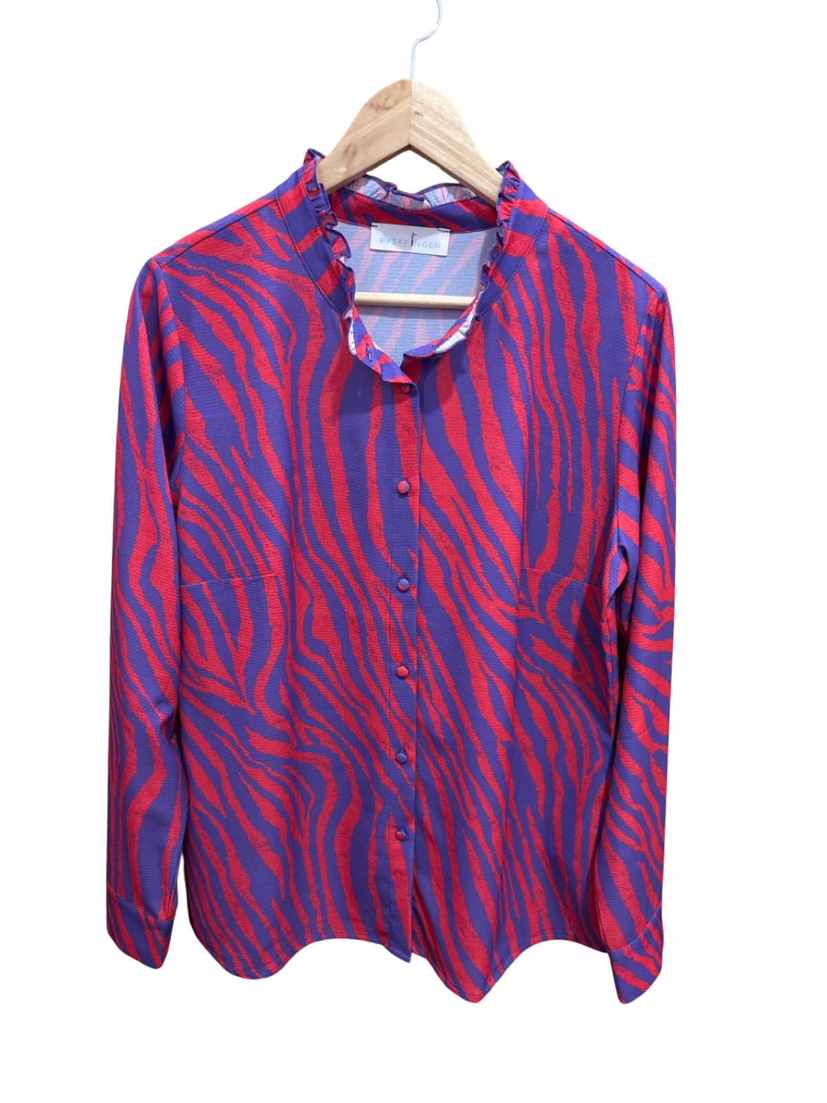 Bluse Lila und Rot Animal Print M - PFEFFINGER