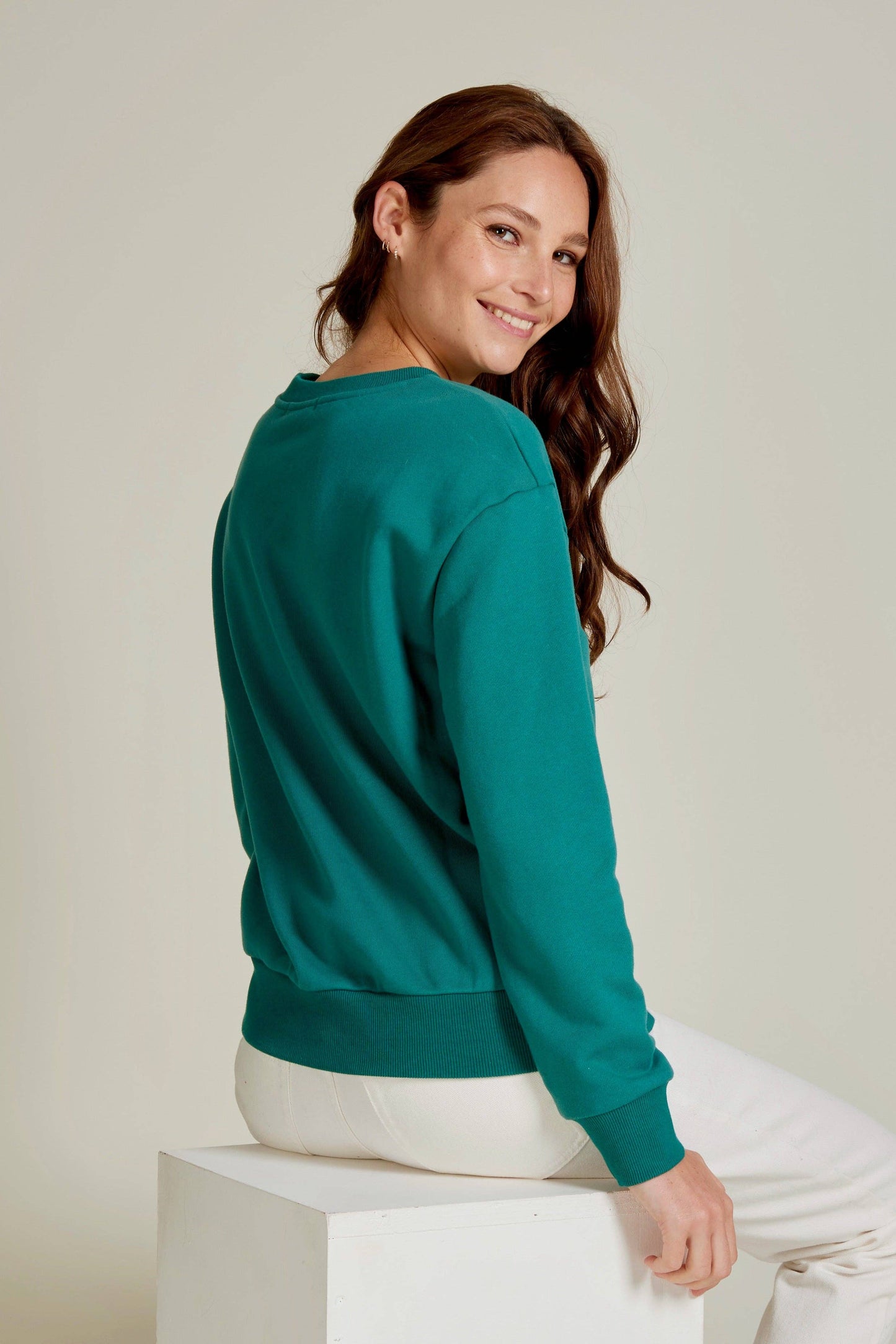 Sweatshirt aus Baumwolle mit „SAY MOI OUI“ -Schriftzug