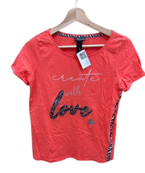 Shirt Orange Print Streetone S