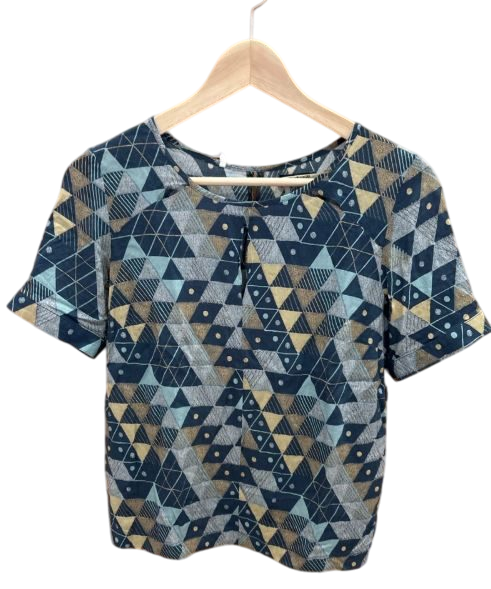 Shirt Blau Muster UVR S