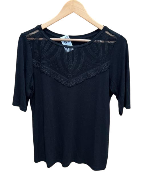 Shirt Schwarz Spitze  S/M