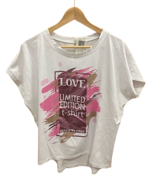 Shirt Weiß Pink Madeinitay L