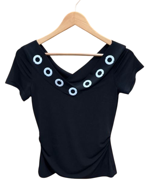 Shirt Schwarz Weiße Ringe  S/M