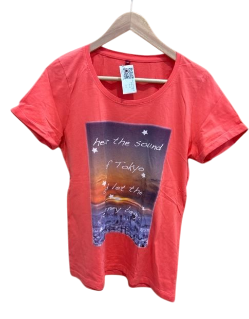 Shirt orange Print manguun M