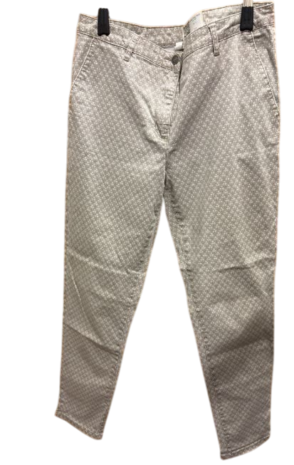 Hose L Beige mit Muster