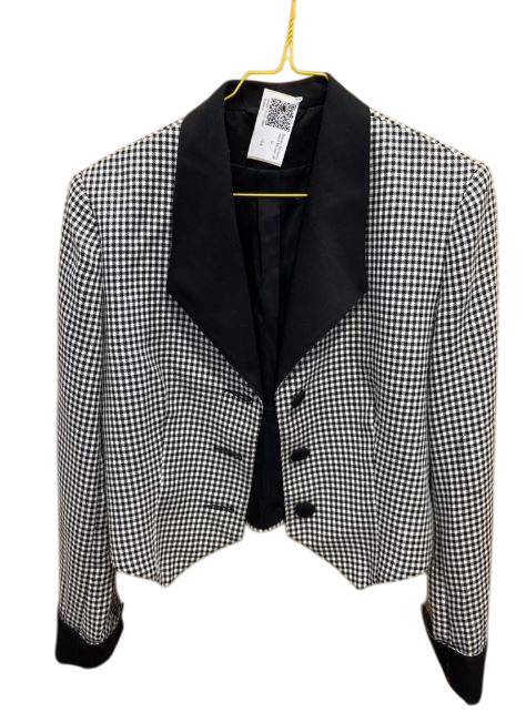 Blazer M Schwarz-Weiß-Kariert