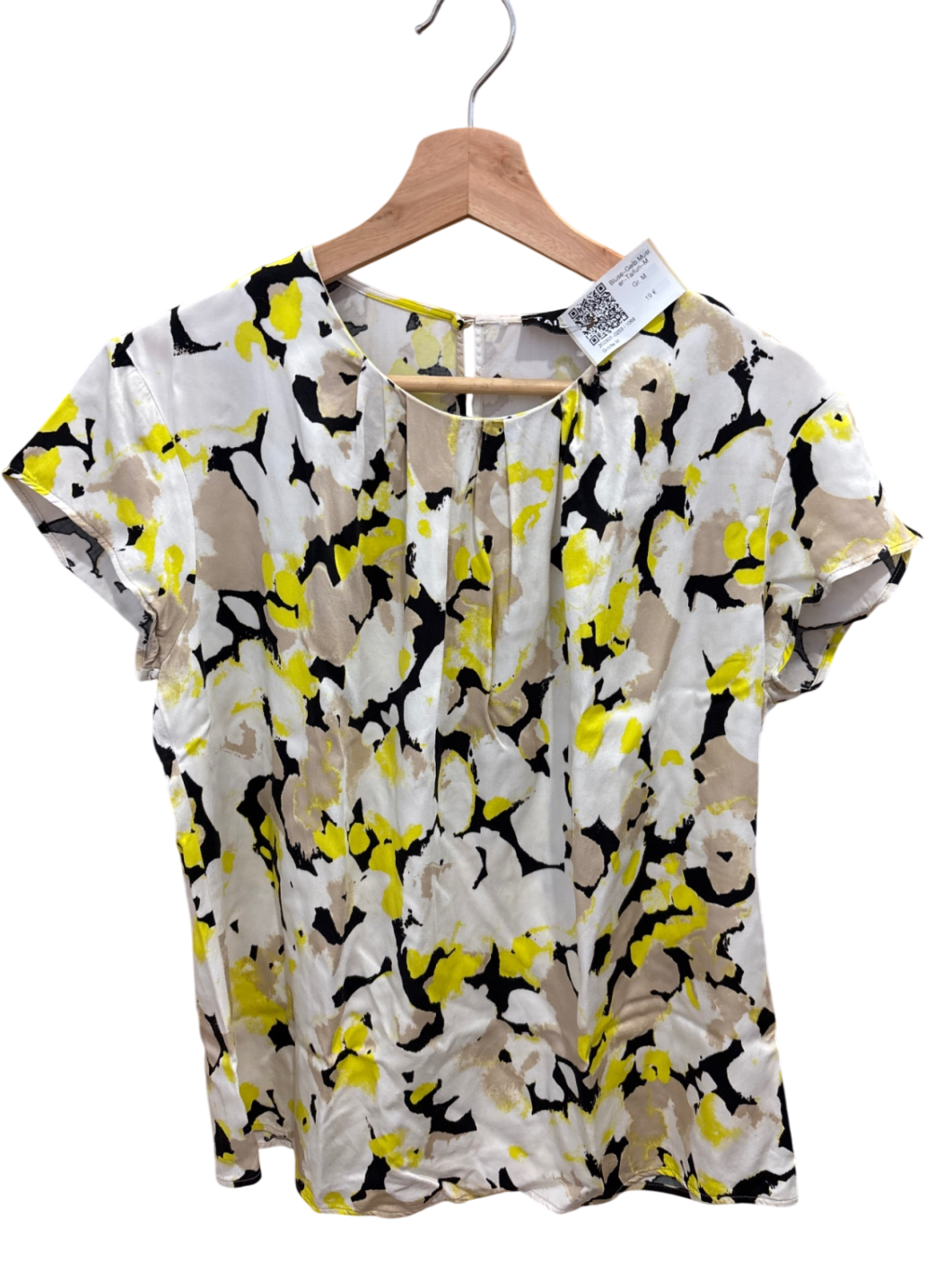 Taifun Bluse M Weiß, Schwarz, Gelb, Beige