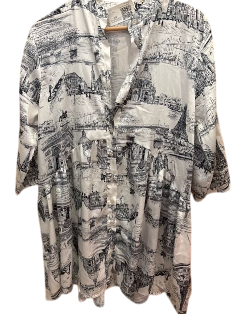 Bluse Tunika Schwarz Weiß  Onesize