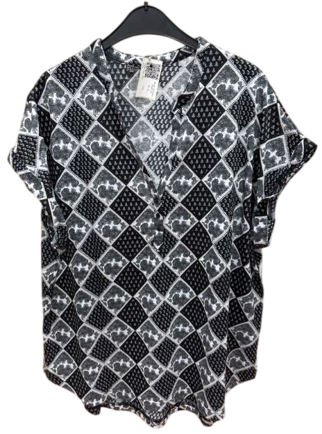 Bluse Schwarz Weiß Bodyflirt XL