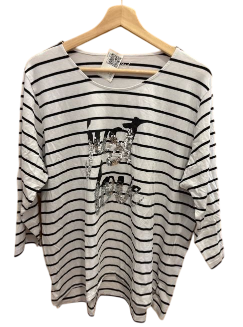 Shirt Weiß Streifen TCM XL
