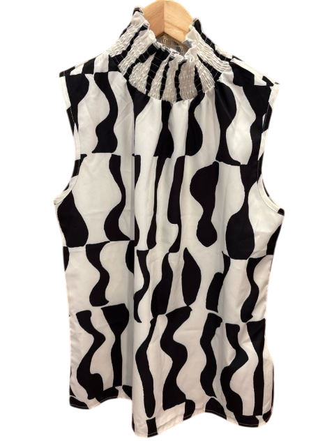 Bluse Schwarz Weiß Muster  M