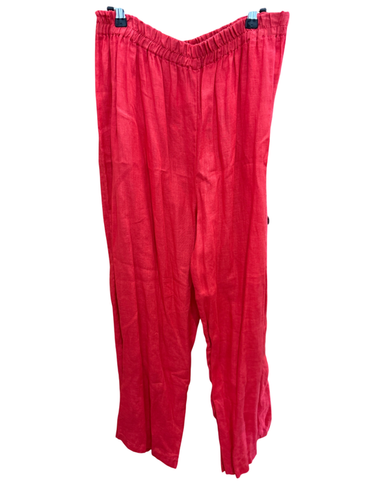 Hose Leinen Rot L/XL