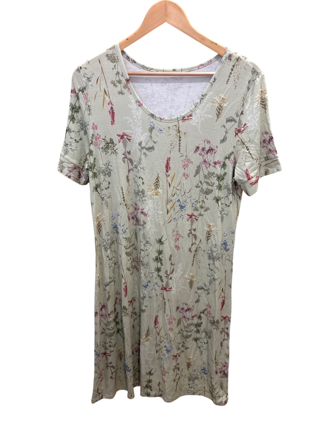 Kleid Beige mit Blumenmuster M