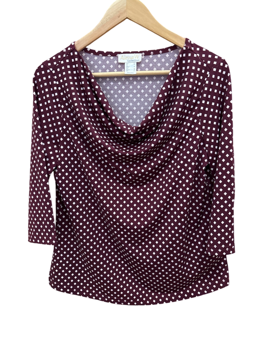 Alessa W Collection Bluse Burgunder mit Weiß M