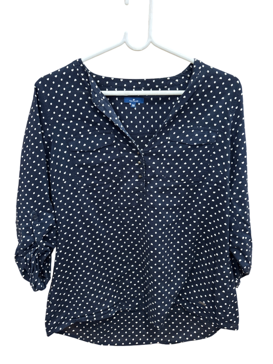 TomTailor Bluse M Dunkelblau und Weiß