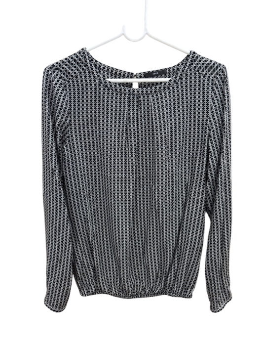 zero Bluse S Schwarz und Weiß Muster