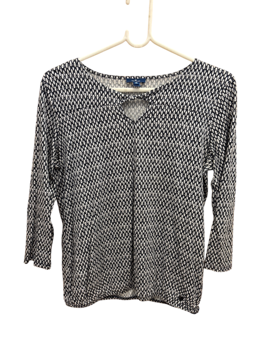 TomTailor Bluse M Blau und Weiß Muster