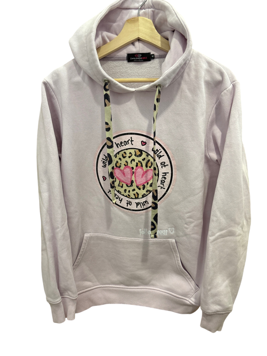 Zwillinge Herz Hoodie M Hellrosa