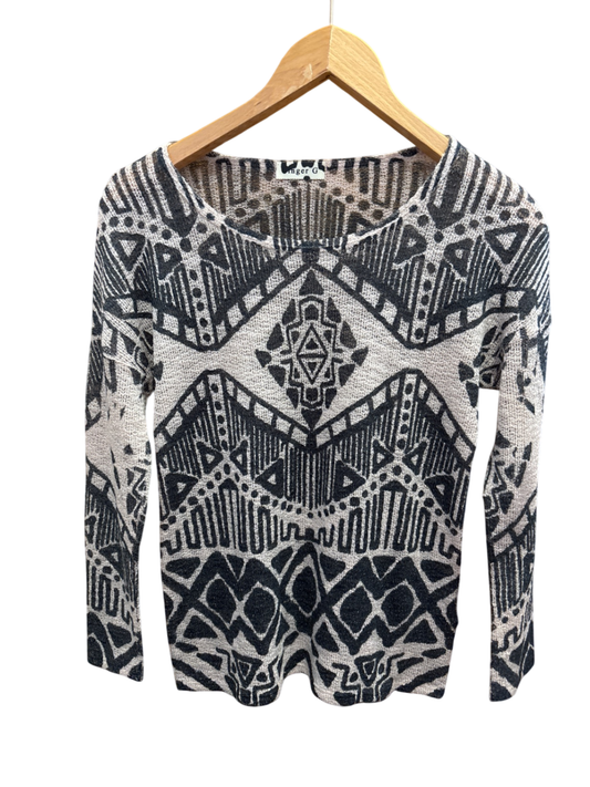 Inger G Pullover S Schwarz und Weiß