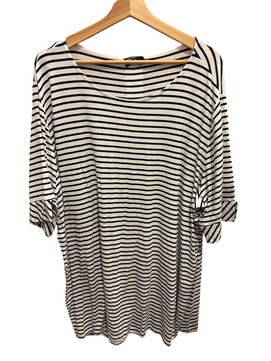 Shirt Streifen Beige mit Schwarz XL