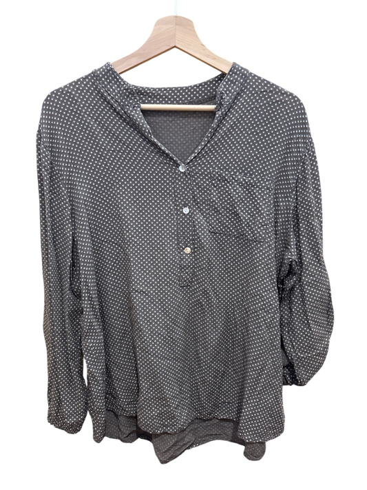Bluse M Grau mit weißen Punkten