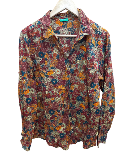 Benetton Bluse M Braun Muster