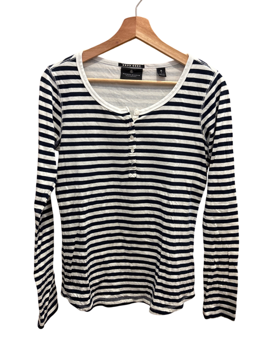 Maison Scotch Shirt S Streifen Marineblau und Weiß