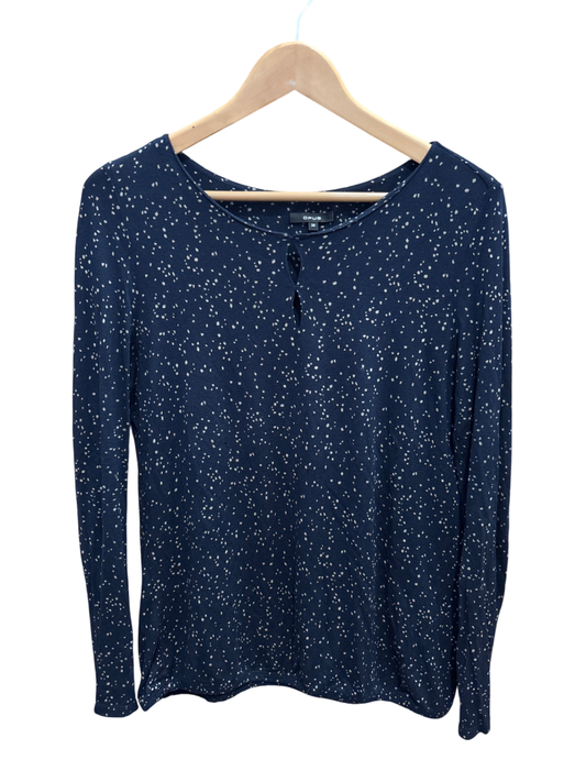 Opus Bluse M Dunkelblau mit weißen Punkten