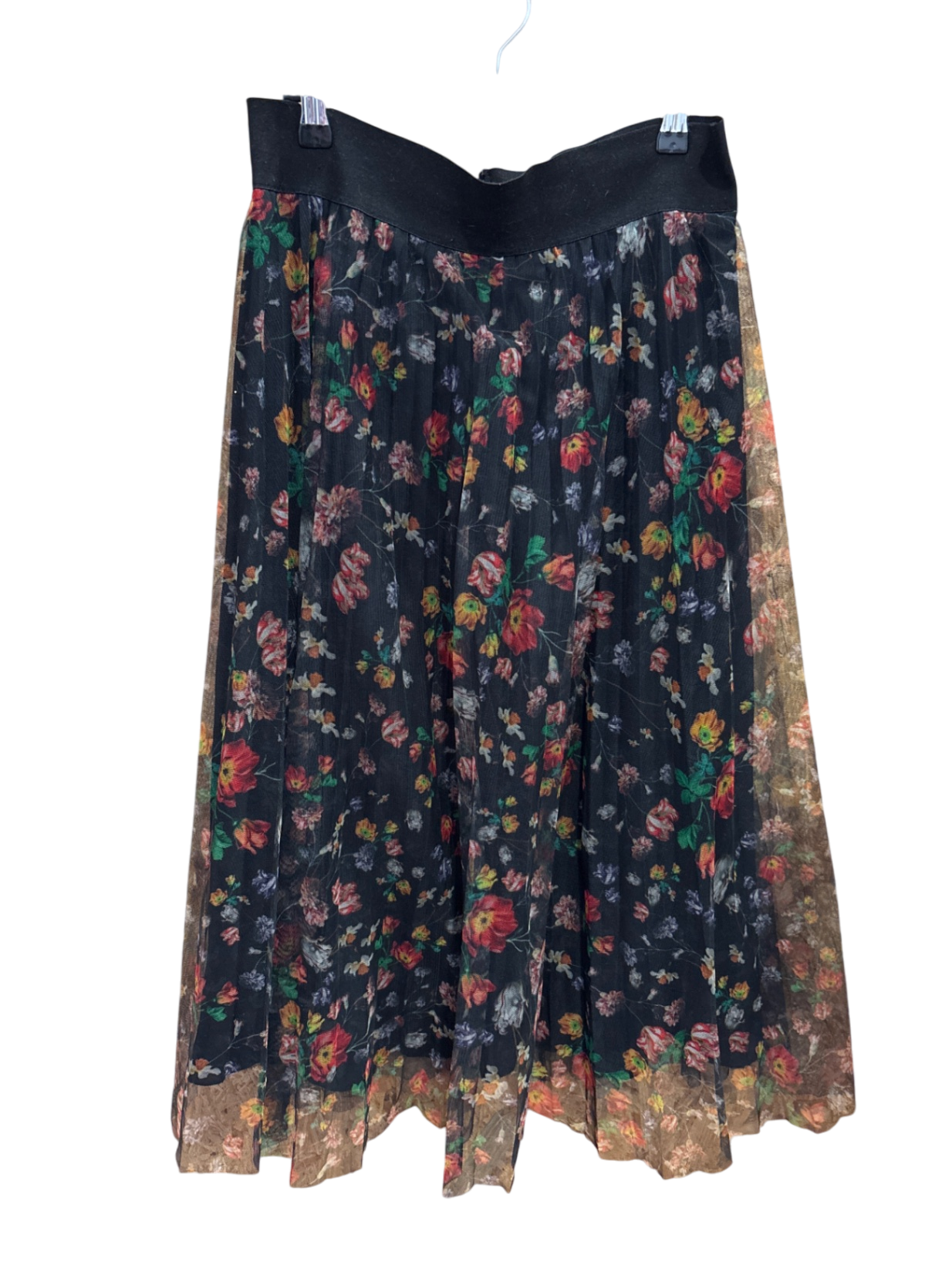 H&M Rock S Schwarz mit buntem Blumenmuster