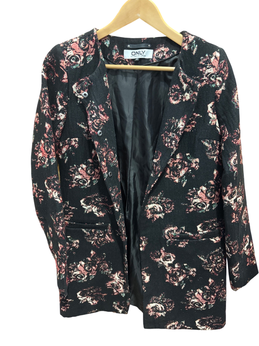 ONLY Blazer Schwarz mit rosa Muster
