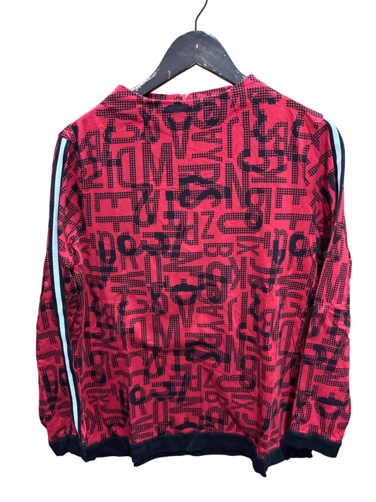 Pulli L Rot und Schwarz Muster
