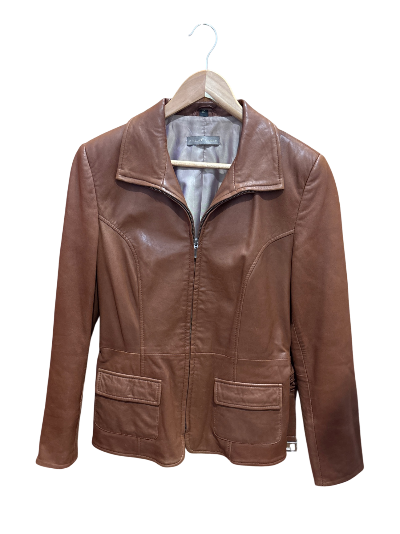 Jacke Leder M Braun