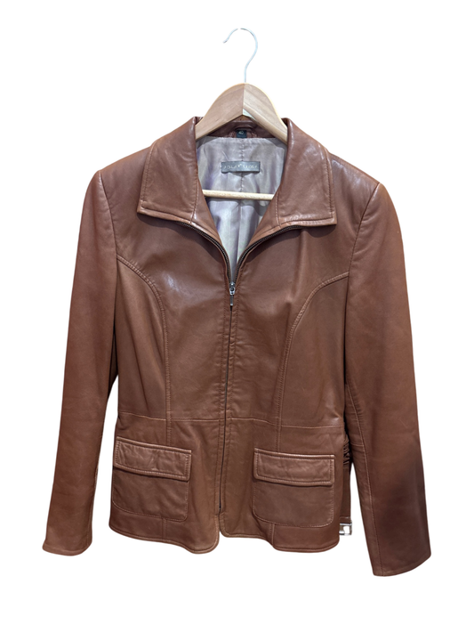 Jacke Leder M Braun