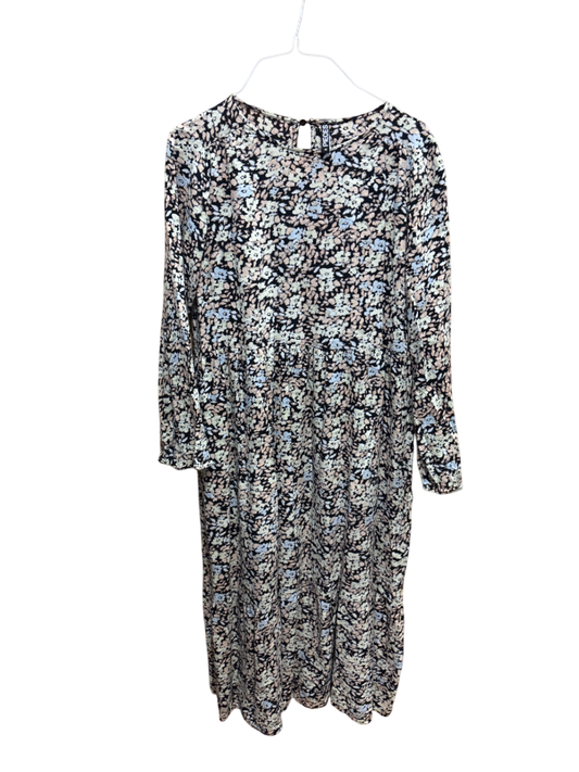 PIECES Kleid XS/S Beige, Schwarz, Hellblau Blumen