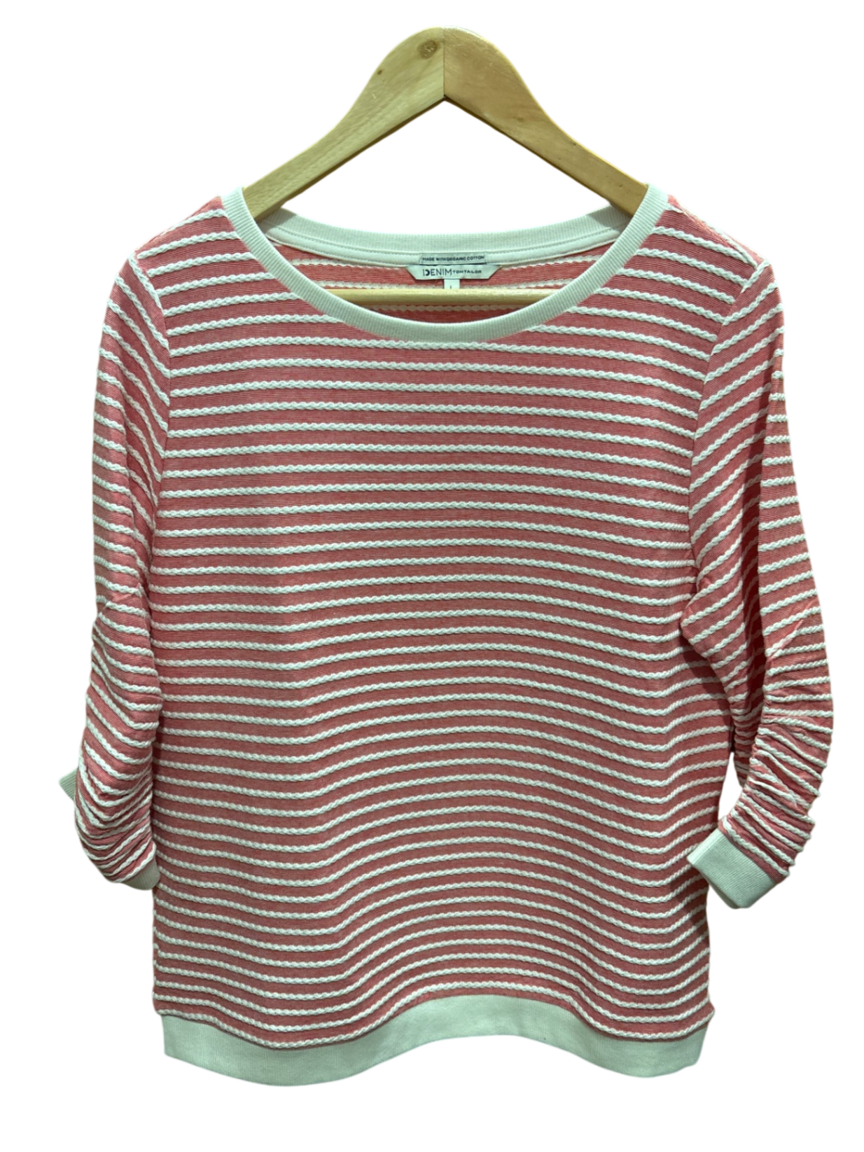 TomTailor Pulli M Rot und Weiß Streifen